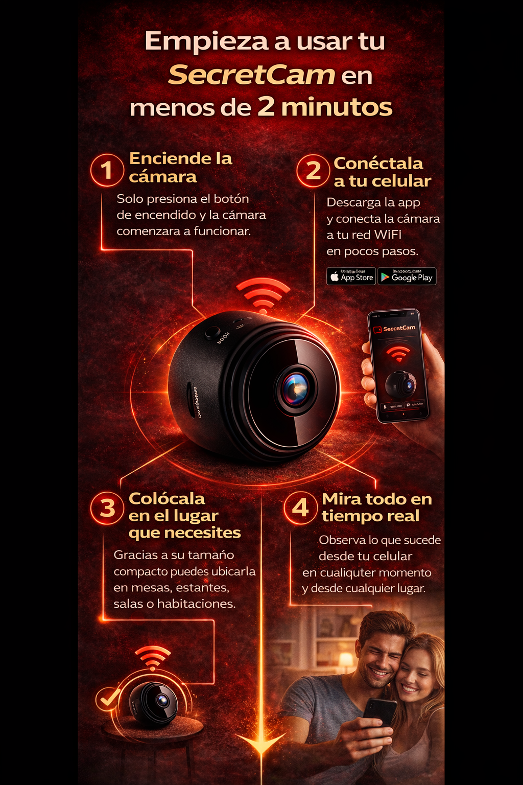 PROMO 2x1 Mini Cámara Wifi Oculta SecretCam