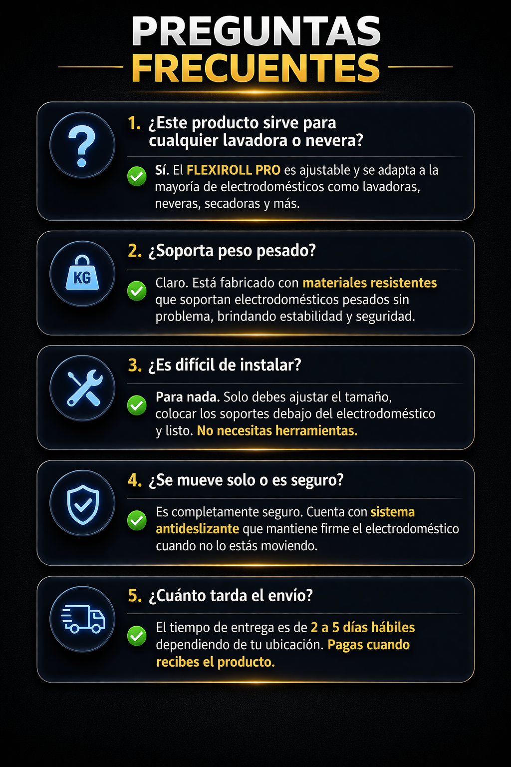 Flexiroll Pro Soporte Multifuncional de Electrodomésticos